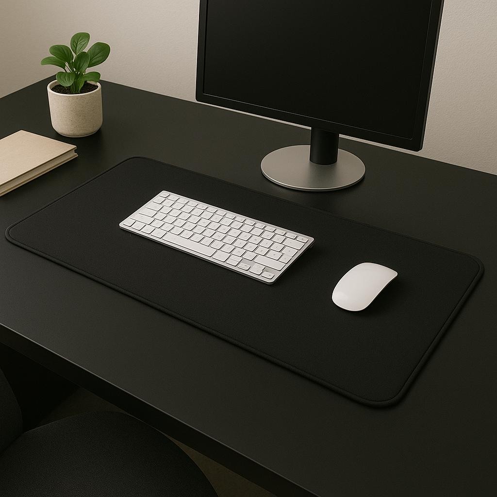 Mouse Pad Gamer Speed Preto Base Emborrachada Escritório Confortável