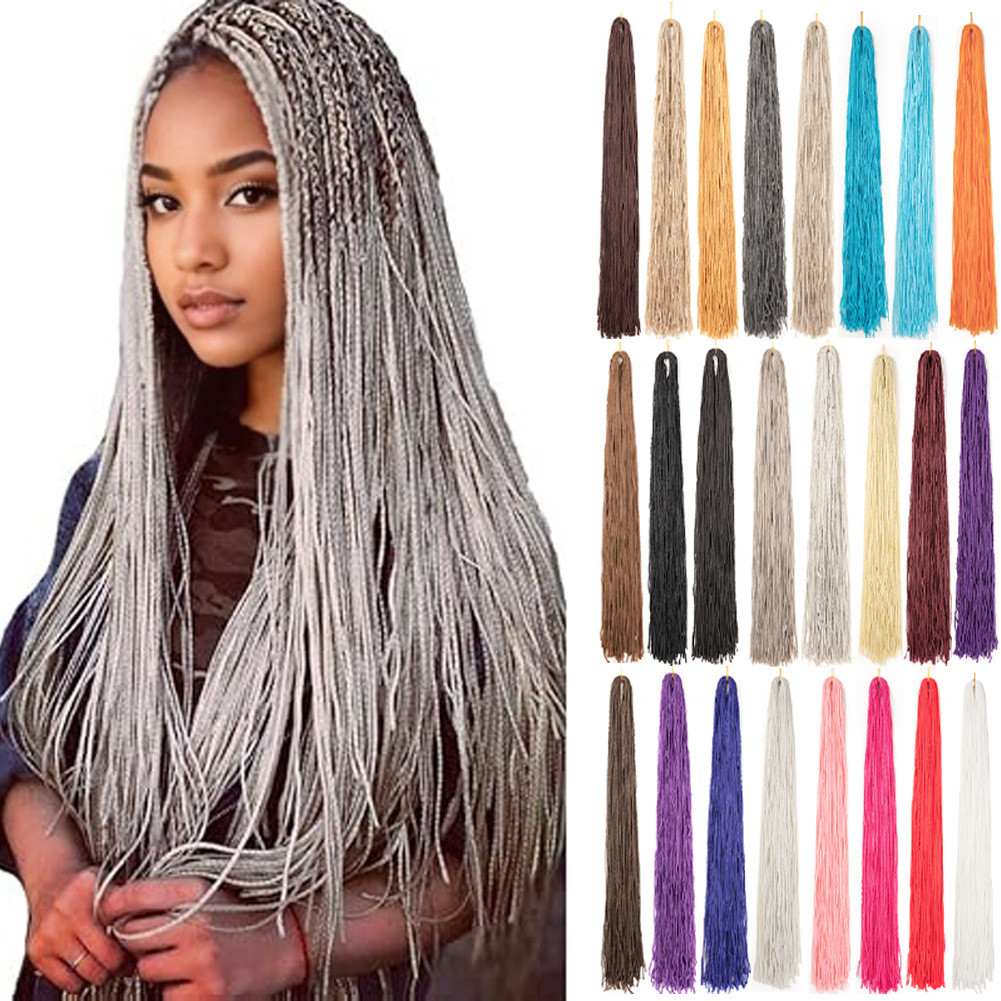 Zizi caixa trança crochê cabelo malha trança caixa colorida trança reta moda peruca mecanismo trança multicolorido