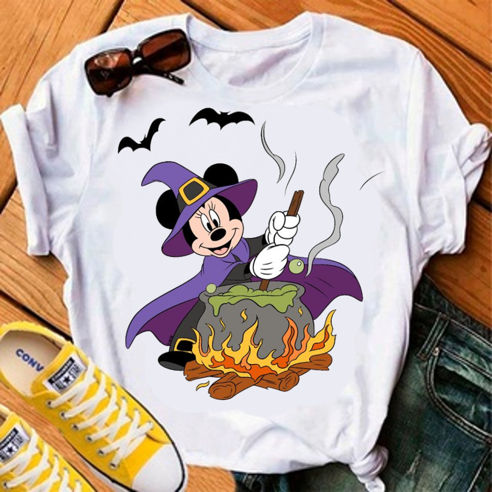 Camiseta t shirt feminina estampa halloween dia das bruxas personagens Algodão Basica
