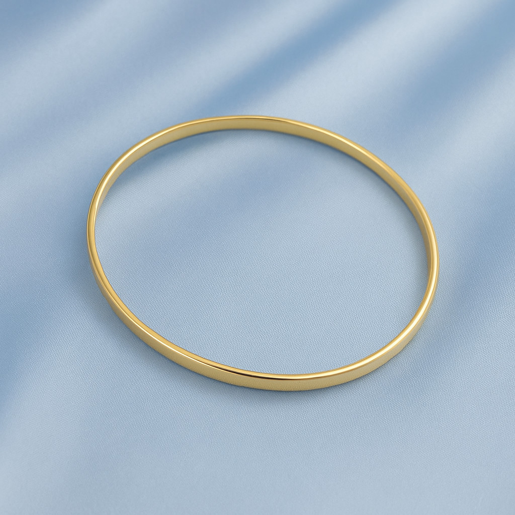 Pulseira Bracelete Feminino Liso Dourado Moda Minimalista 2026 com Garantia Banhado a Ouro 18k