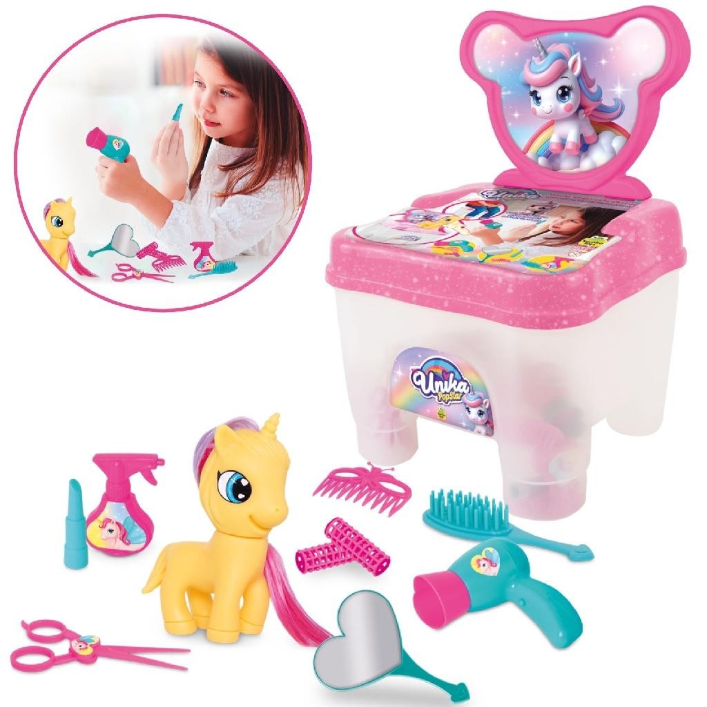 Cadeirinha Mesa Didática Infantil Unicórnio Com Atividades Educativas Meninas  Samba Toys