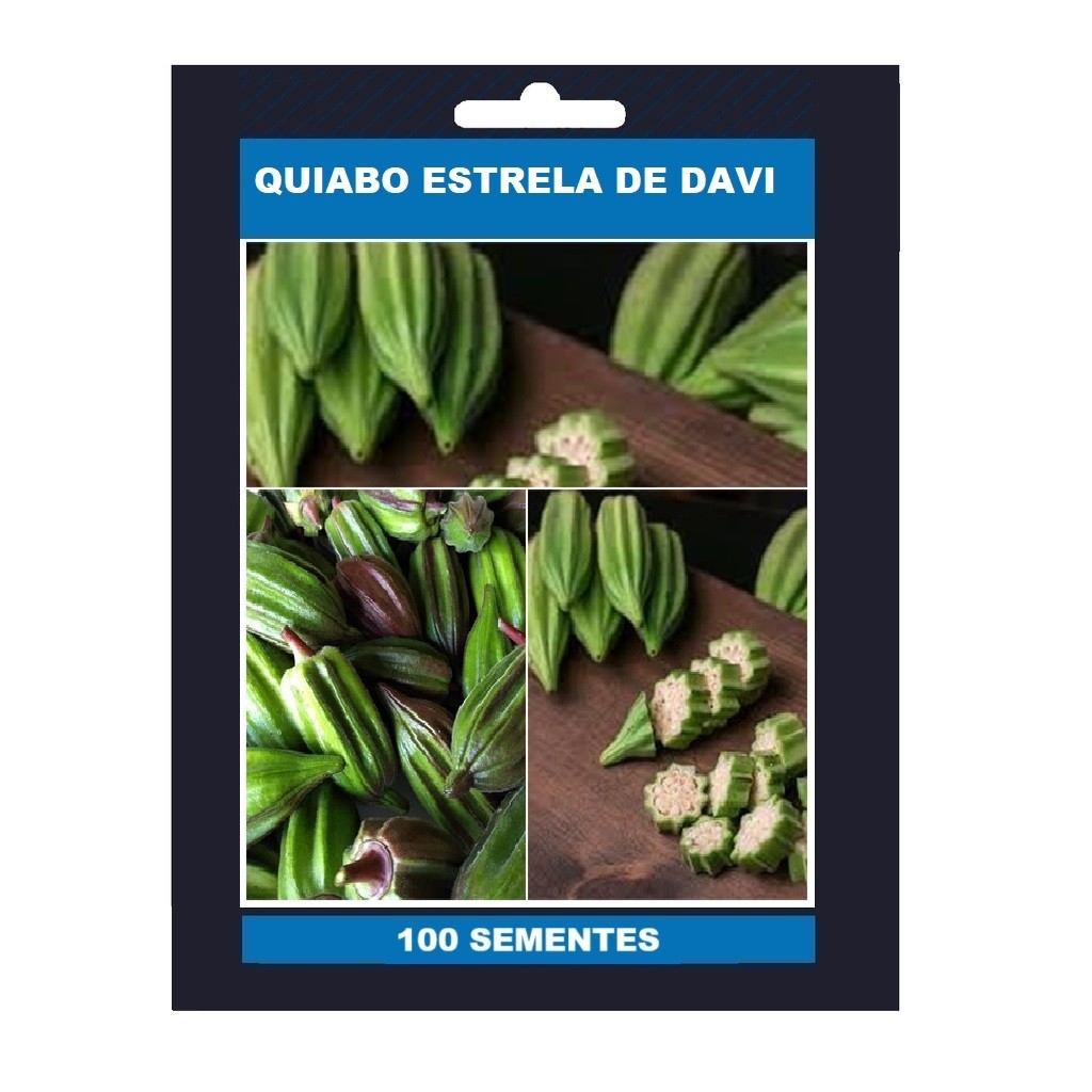 100 Sementes De Quiabo Estrela De Davi
