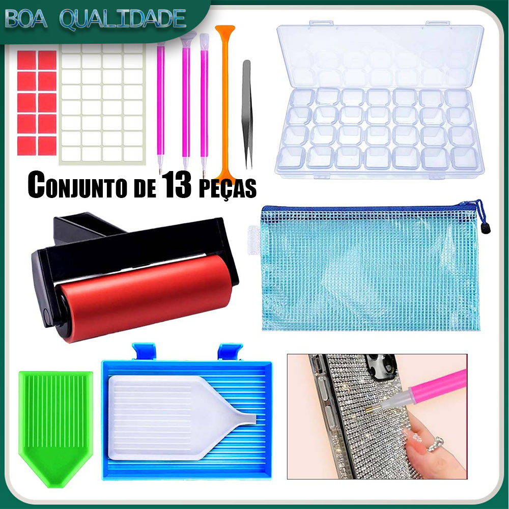Kit de ferramentas para pintura com diamantes 5D: selecionador de diamantes, prensa de diamantes