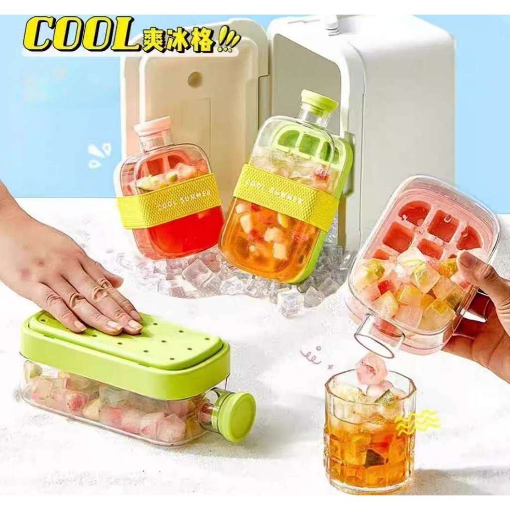 Garrafa Acrílico 500ml/800ml Portátil com Cubos de Gelo para Esportes e Lazer