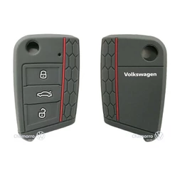 Capa Silicone Cinza Chave Canivete Vw Polo Virtus Golf Jetta T-Cross Tiguan Taos 6EA087012D