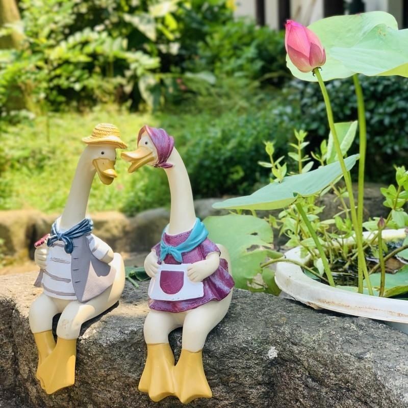 Jardim jardim ornamentos pátio paisagismo decoração pendurado pés pato país americano jardim boneca tanque de peixes Mic