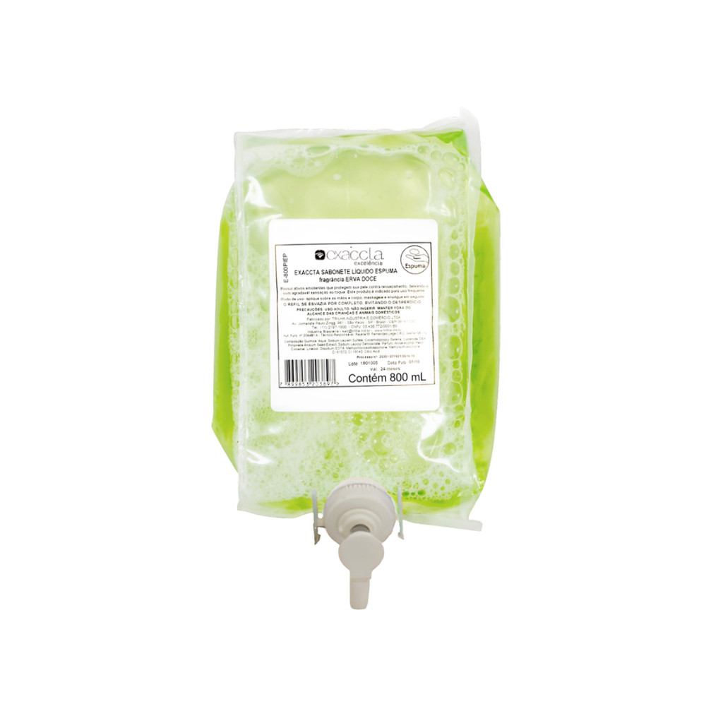 Sabonete Espuma Refil com Válvula Erva Doce 800ml Exaccta Plus Trilha