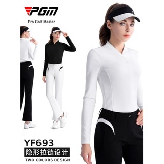 PGM roupas de golfe roupas femininas zíper invisível manga comprida camiseta calças femininas topo calças largas versão 