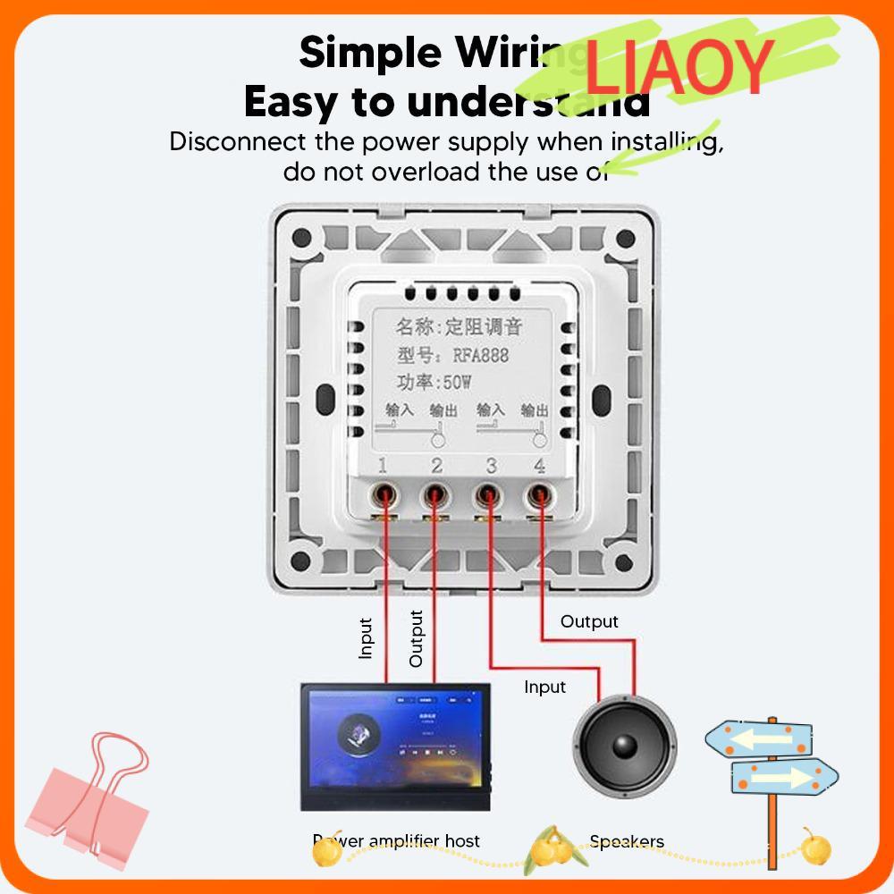 Controle De Volume LIAOYING 50W , Controlador Do Alto-Falante Com Botão Rotativo Para Montagem Em Parede , Embutida