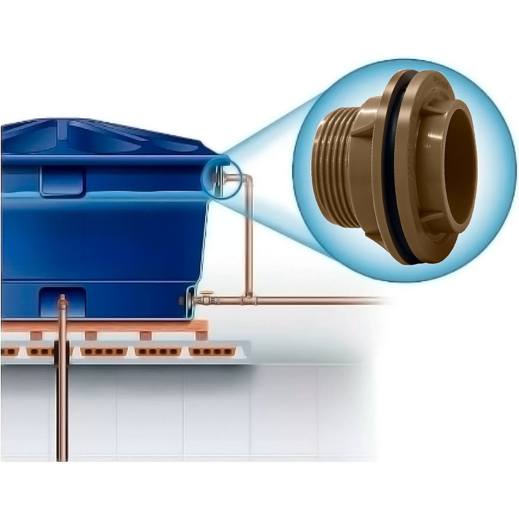 Adaptador Flange 50mm X 1.1/2 Caixa Dágua Tigre Pvc Rsistente
