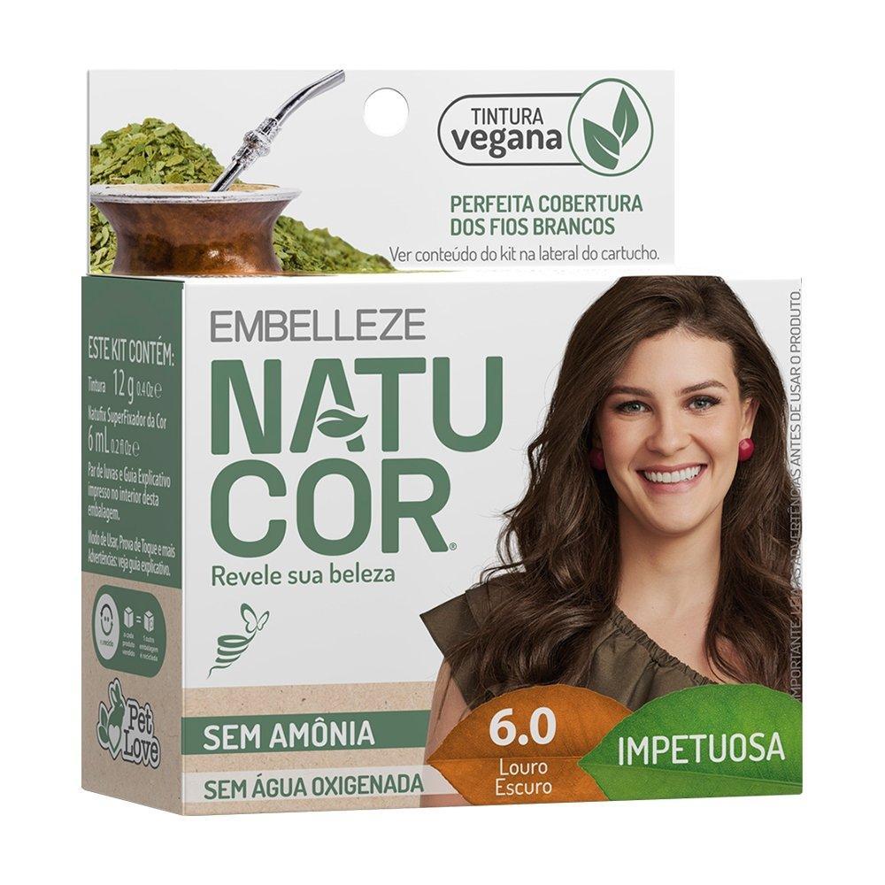 Tinta de Cabelo em Pó Natucor Pequena 6.0 Louro Escuro