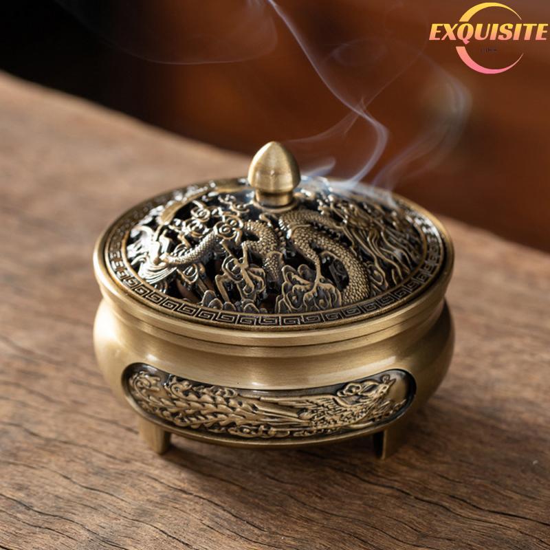 [EL-t] Fogão De Aromaterapia Antigo De Três Pernas De Cobre Puro DIY Doméstico Panela Interna Fio De Incenso Queimador D