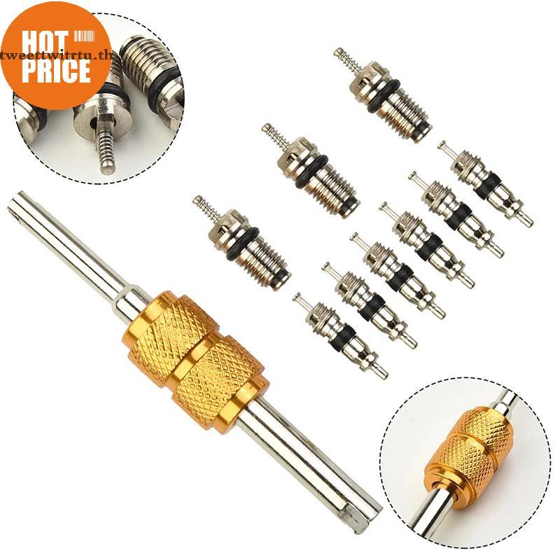 WEIYU 9 Peças R134a Núcleo De Válvula De Ar Condicionado Automotivo + 1 Peça Ferramenta Removedora Para Sistema A/C Shop