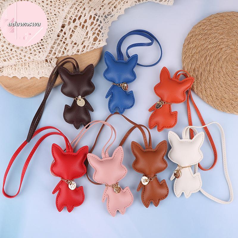ADAWA Chaveiro De Raposa De Couro PU De Desenho Animado Animal Fofo DIY Bolsa Pingente Bapa Decoração Suspensa Para Mulh