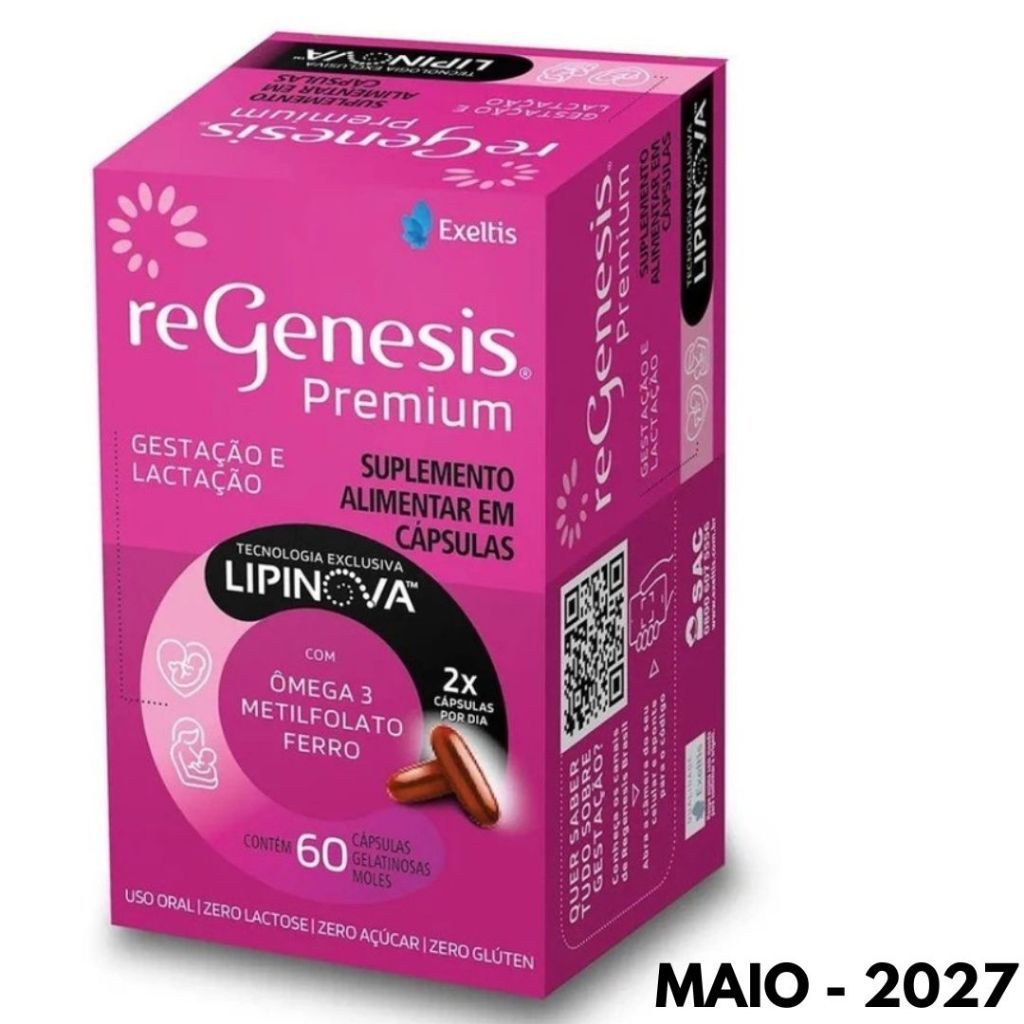 Regenesis Premium Gestação E Lactação C/ Lipinova 60 Cáps