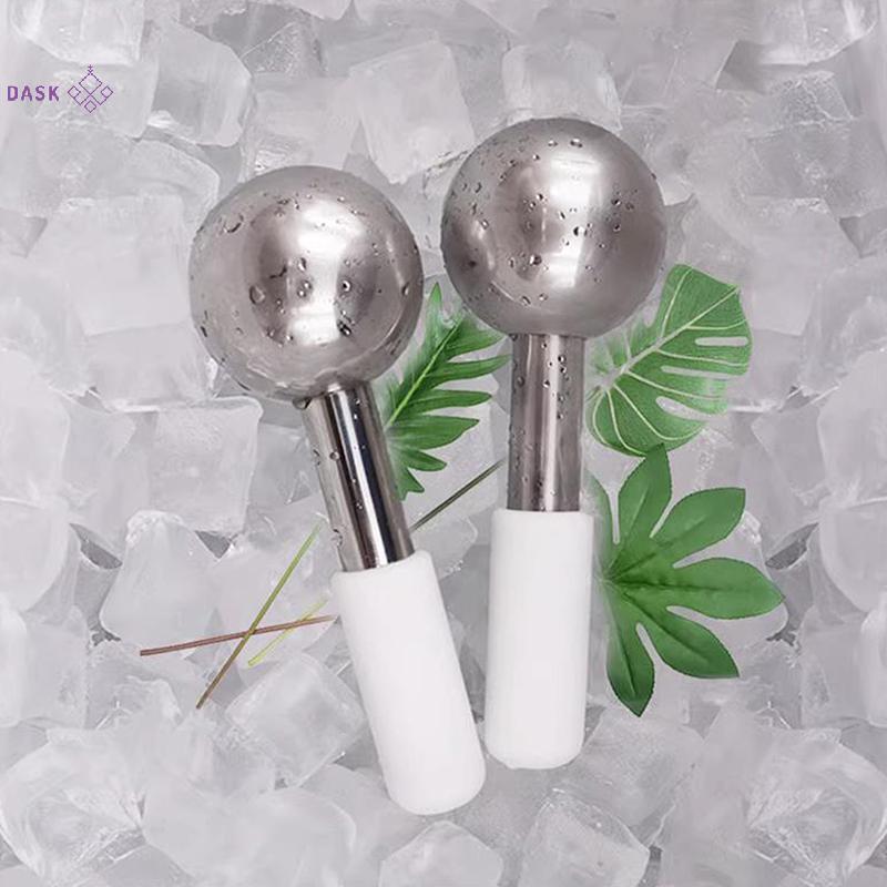 [DASK] Globos De Gelo Facial Frio Quente Aço Inoxidável Rolo Pele Beleza Spa Resfriamento Globo Massagem Bola Cuidados F