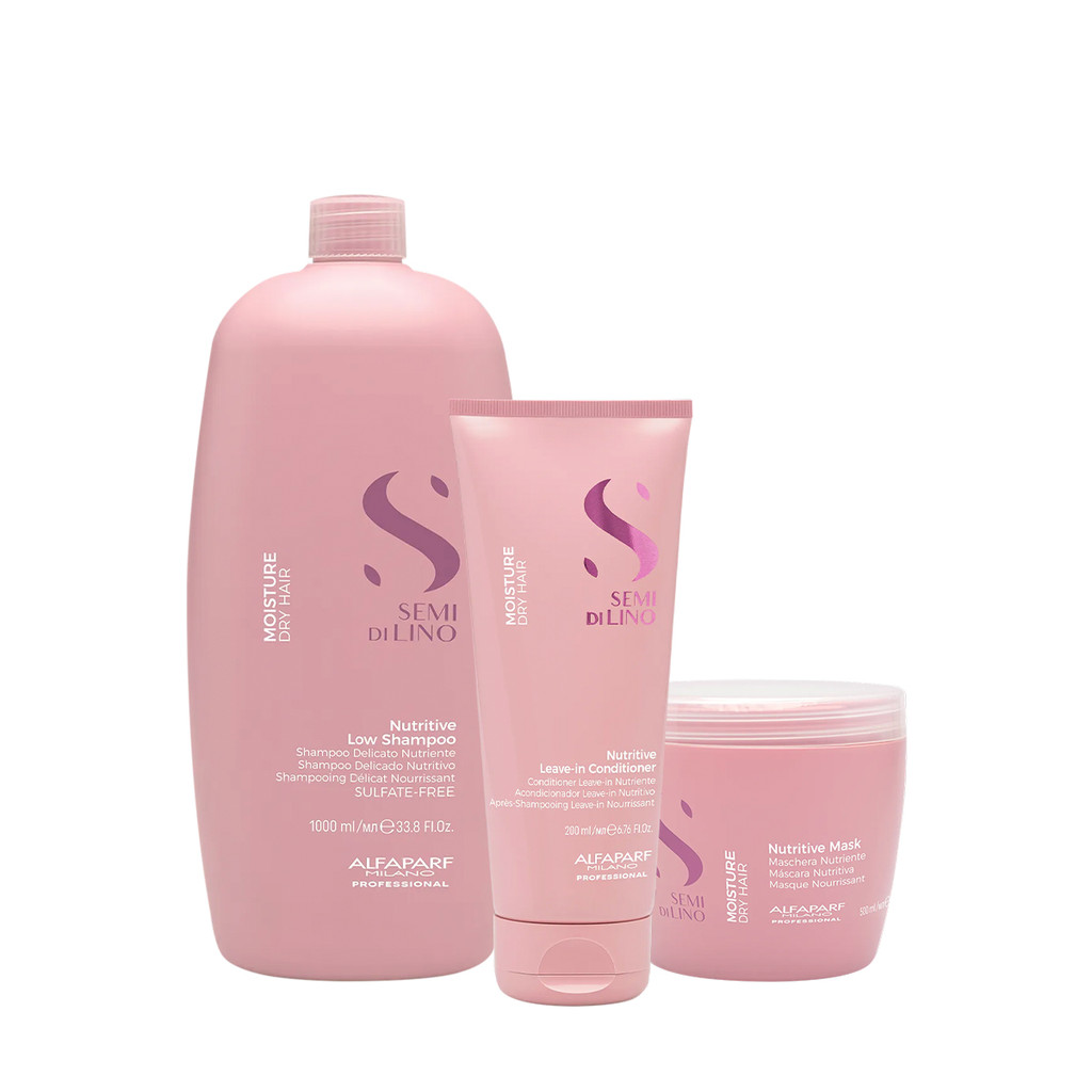 Kit Alfaparf Semi di Lino Moisture Nutritive - Rotina Profissional de Nutrição (3 produtos)