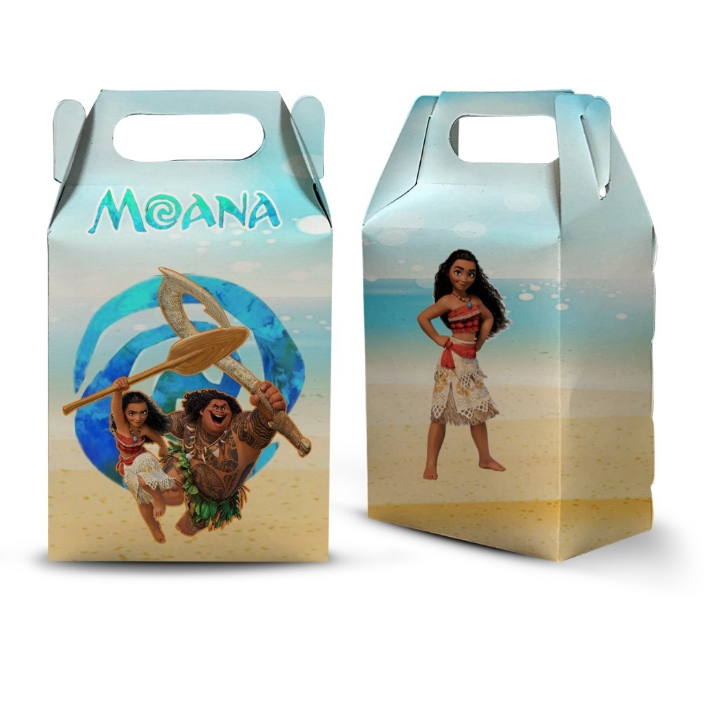 10 CAIXA MILK MALETINHA TEMA  MOANA LEMBRANCINHA PARA FESTA