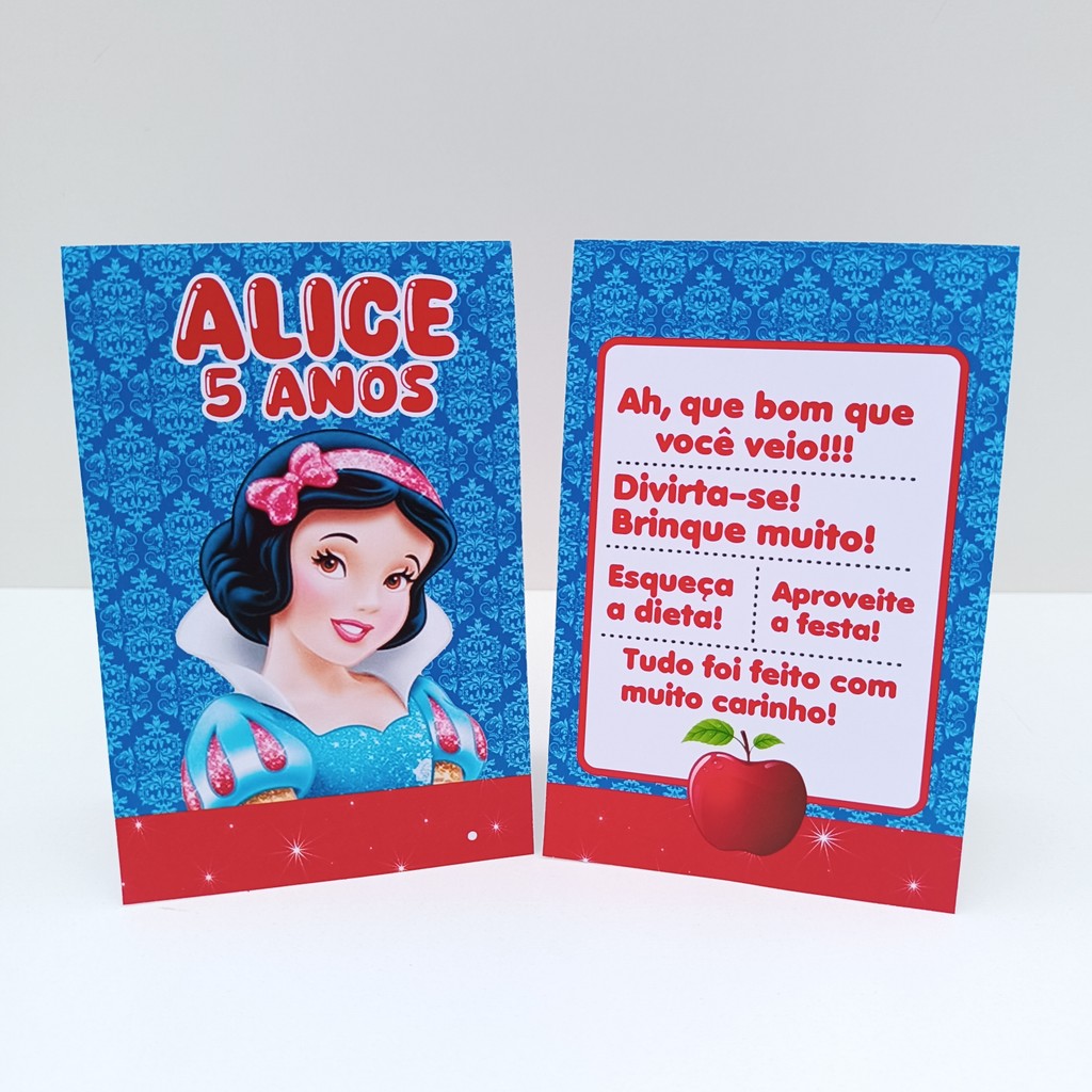 Plaquinha de Agradecimento Branca de Neve l Personalizados l Lembrancinha de Festa l Aniversário