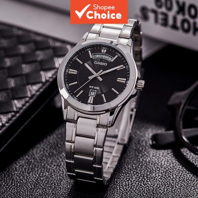 Casio Relógio Ponteiro Série Moda Pulseira de Couro Negócios Relógio Masculino de Quartzo MTP-1381D-1A