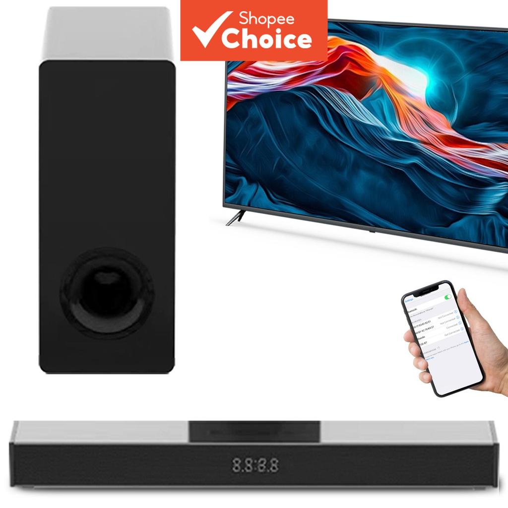Barras de Som para Computador/Smart TV, com Subwoofer, Sistema de Som Surround 3D para Caixas de TV, Reforço de Graves
