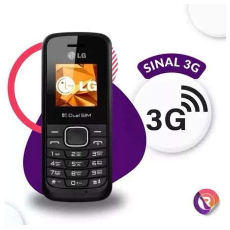 Celular LG B220 3G Simples de Botão Dual Chip 32mb Ram Rádio FM Cor Preto 3G