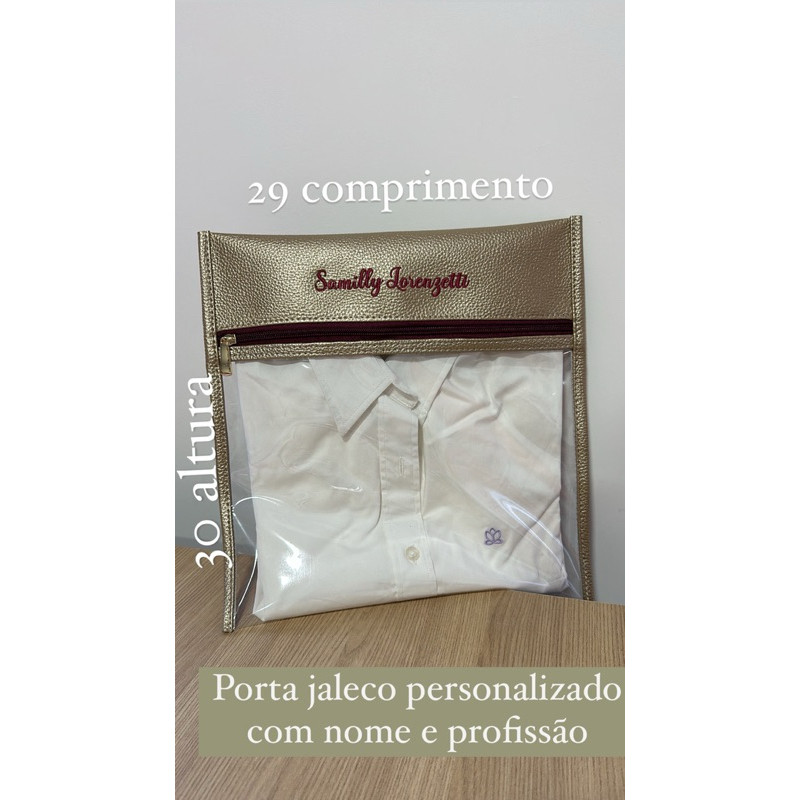 porta jaleco personalizado com nome medicina enfermagem nutrição veterinária  farmácia odontologia biomedicina