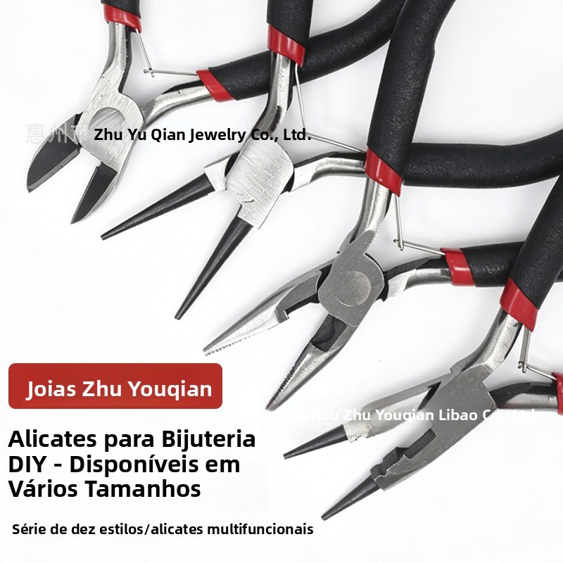 Mini alicate de 4,5 polegadas com ponta dentada, alicate manual de ponta plana pequena, alicate para joias, alicate de p
