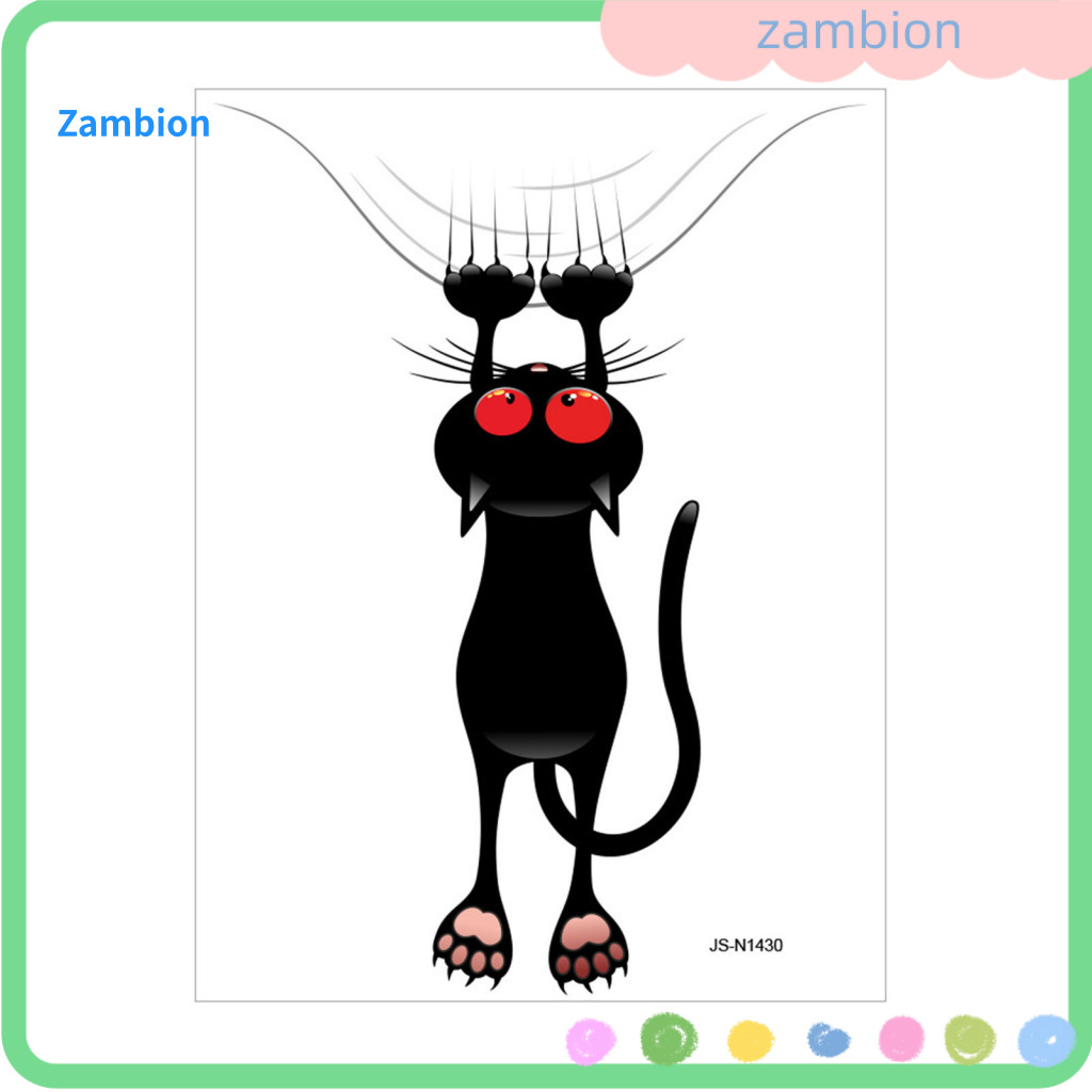 Red-eyed Cat Car Sticker Pvc Matte Eyes Wall Frosted Surface Home Decoration Self-adhesive Anti-slip Strong Stickiness R