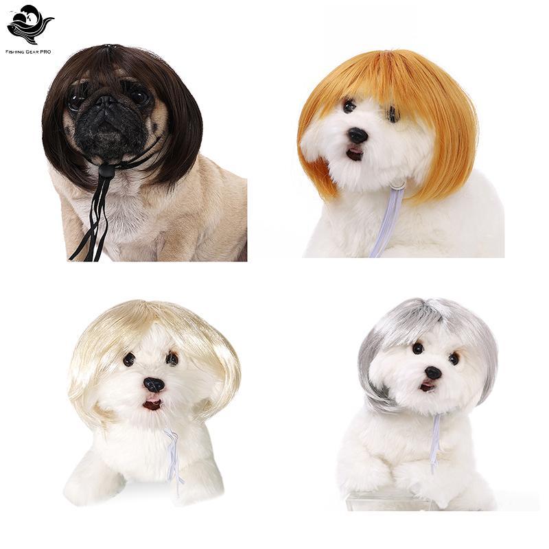 PFG Gato Cão Perucas Para Animais De Estimação Cocar Traje Engraçado Filhote De Cachorro Cross-Dressing Cosplay Vestir-S