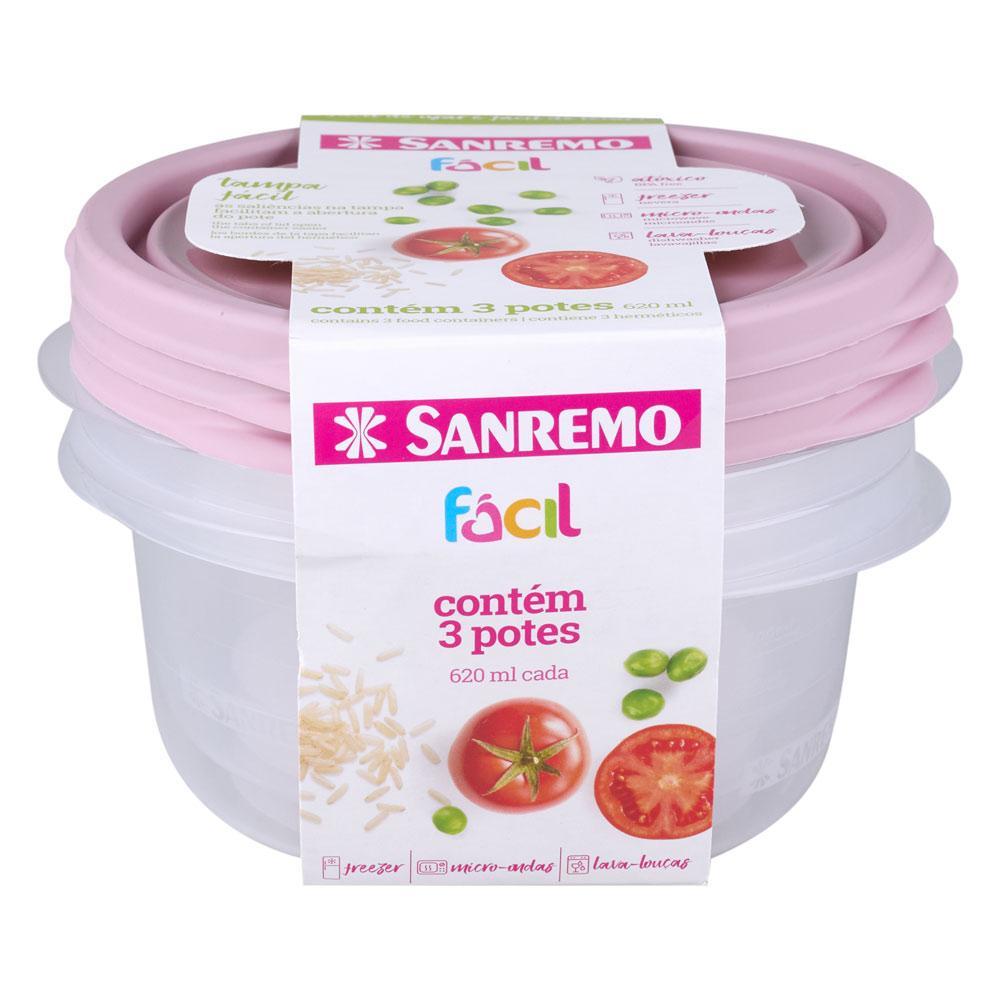 Conjunto 3 Potes 620ml Redondo Sanremo SR110/3C