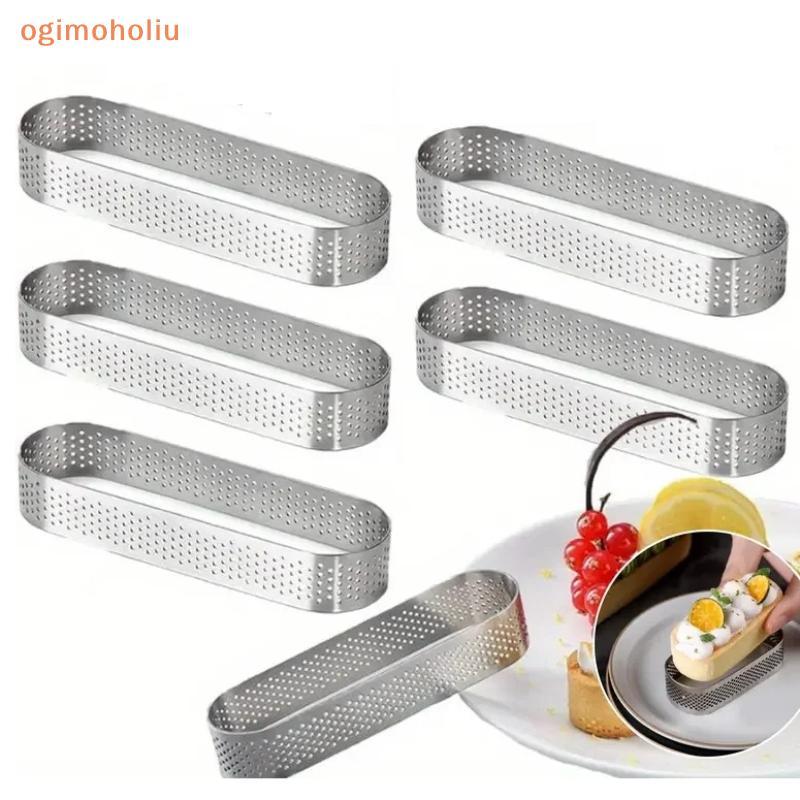 [GMH] 6 Peças De Anéis De Torta Perfurados Ovais , Moldes De Anel De Aço Inoxidável Para Bolo De Pastelaria Profissional