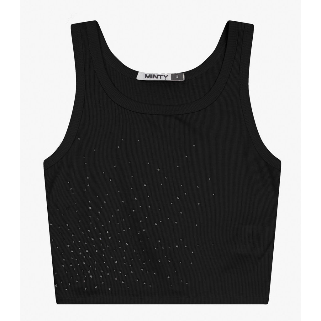 Regata Juvenil Feminina em Ribana de Viscose Minty Preto