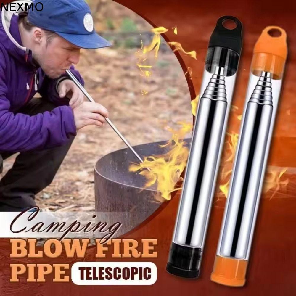 Tubo De Sopro De Fogo NEXMO , Telescópico De Soprador À Prova De Vento , Fole De Bolso Portátil De Alta Eficiência