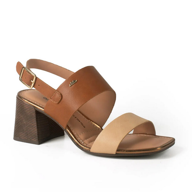 Sandália Feminina Dakota  Salto Bloco 6,5cm C/ Fivela Bico Quadrado Elegante Y9192