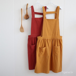 Avental de Pintura para Mulheres, Pintura a Óleo, Blusa de Estudante de Arte, Estilo Coreano de Verão, Avental de Algodã
