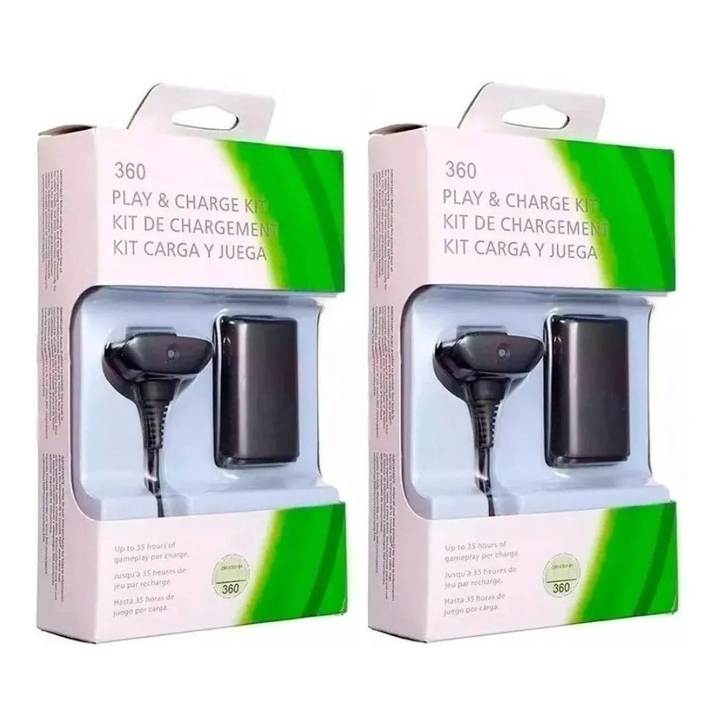 Kit 2 Baterias + 2 Cabos Carregador Controle Manete Xbox 360 em Oferta na Shopee