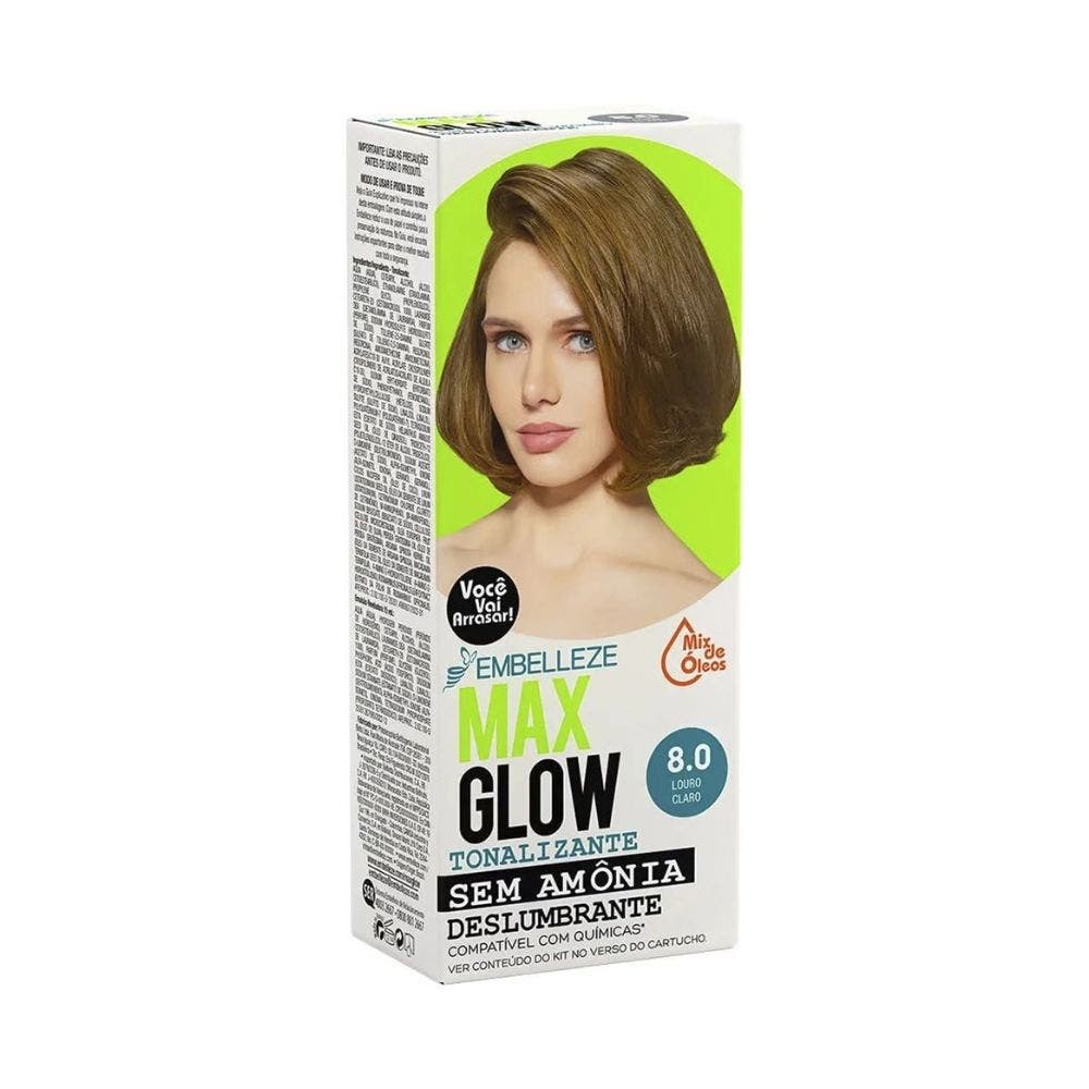 Tintura Tonalizanre Max Glow 8.0 Louro Claro em Oferta na Shopee