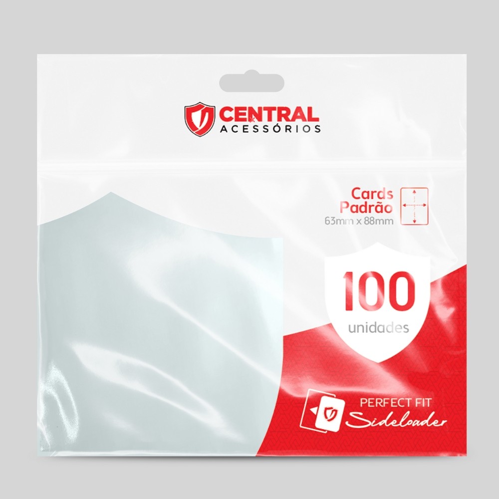 Sleeve Perfect Fit 63x88mm Sideloader 100 Unidades Central Shield Pokémon Magic YuGiOh TCG PhotoCard
