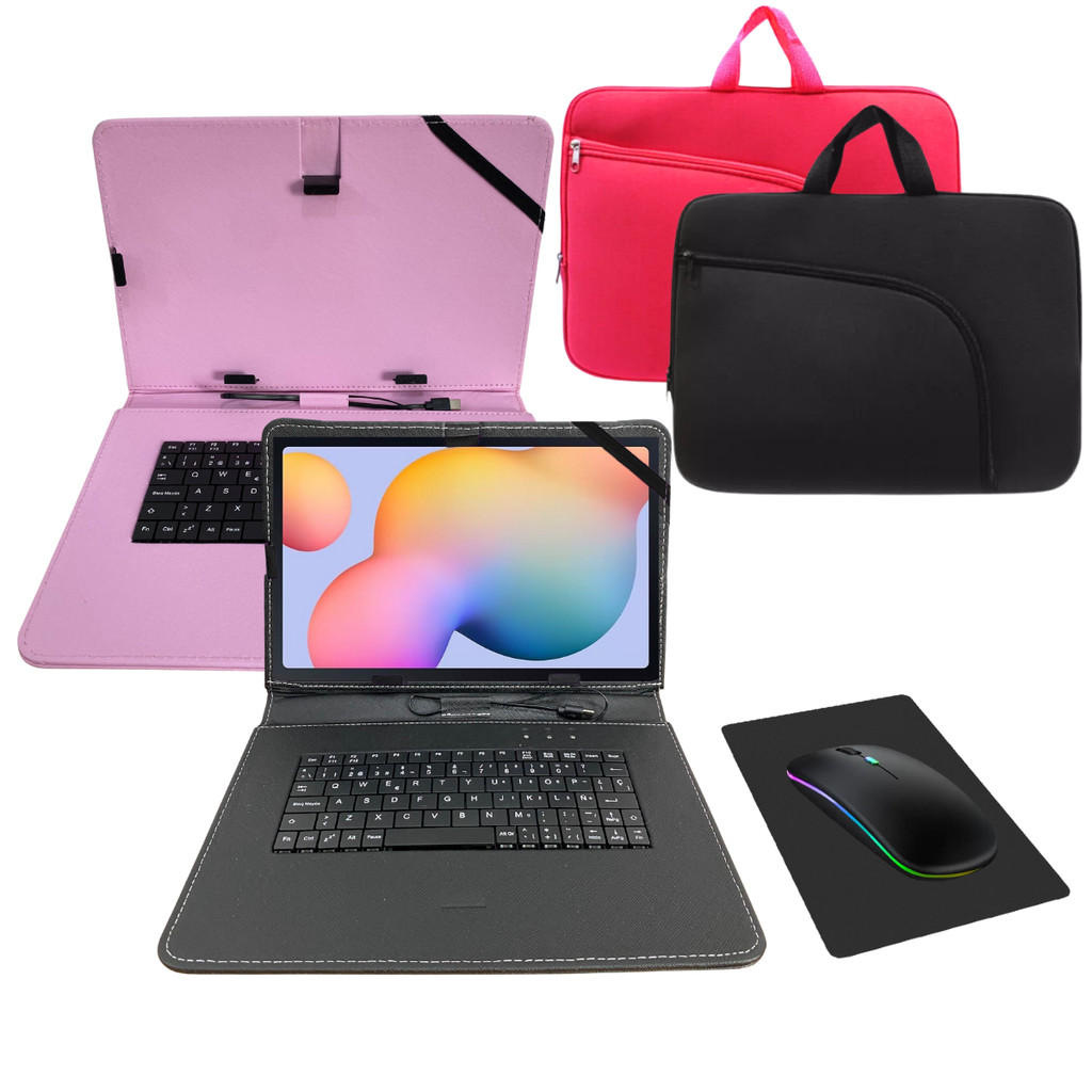 Kit Completo para Tablet Lenovo Tab M11 (ZADA0383BR): Capa com Teclado Embutido, Mouse, Mouse Pad e Luva de Proteção