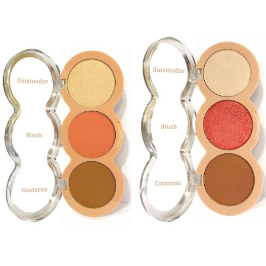 Kit Paleta Contorno Blush Iluminador 133A e B - Belle Angel