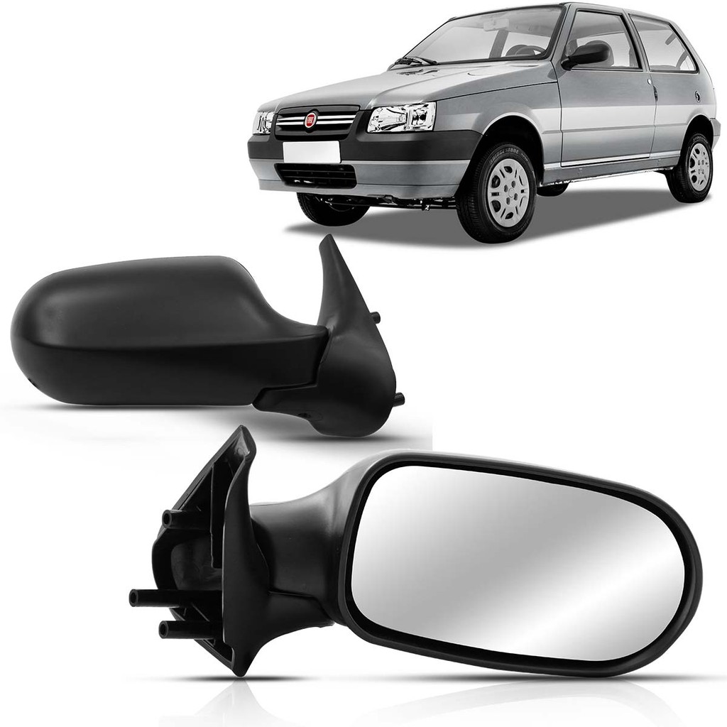 Retrovisor Uno Flex 2004 2005 2006 2007 2008 2009 2010 2 Portas Controle Manual