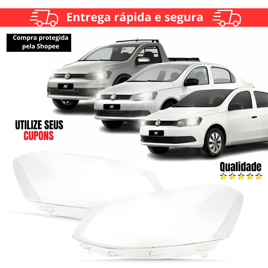 Par/Un Lente Farol Gol Voyage Saveiro G6 2013 2014 2015 2016