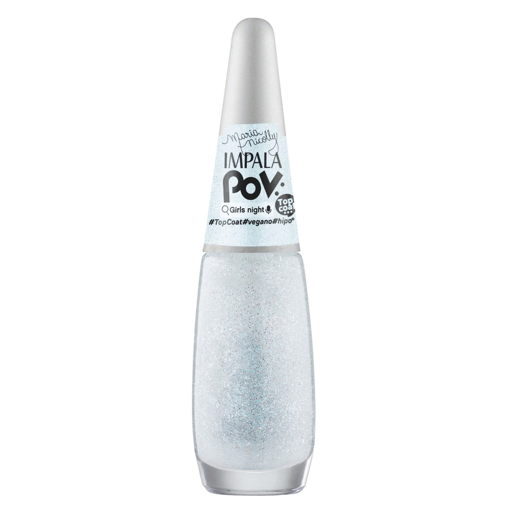 Esmalte Top Coat Coleção Pov Cor Girls Night Glitter Impala em Oferta na Shopee