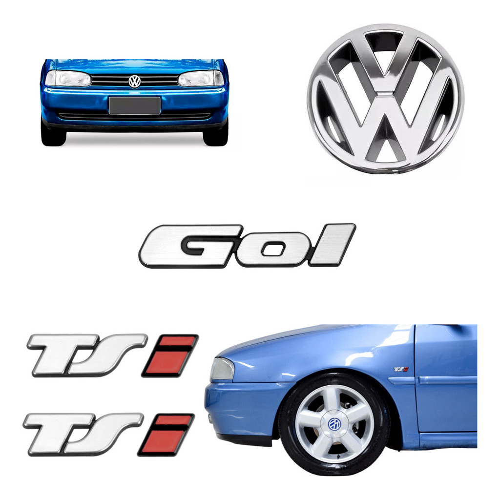 Emblema Gol + Laterais Tsi + Vw Da Grade - Bola - 1995 À 99