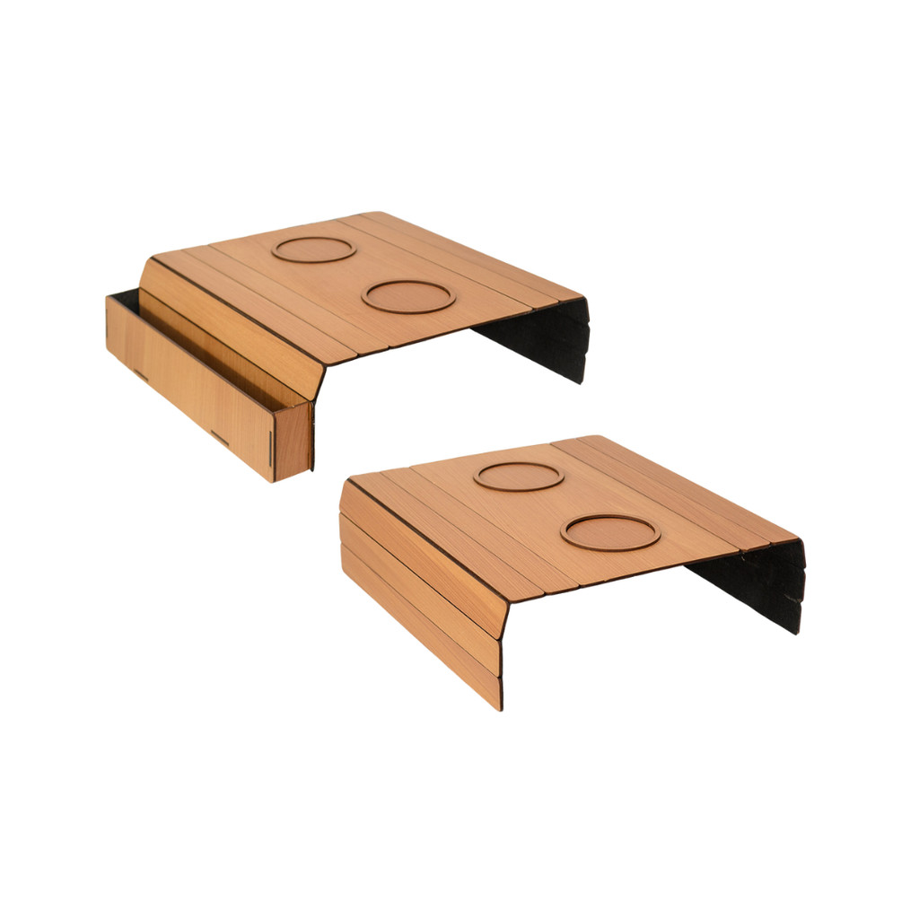 Esteiras Braço Sofá Porta Copos Controle MDF Madeira Capuccino Nogueira Caramelo Tabaco