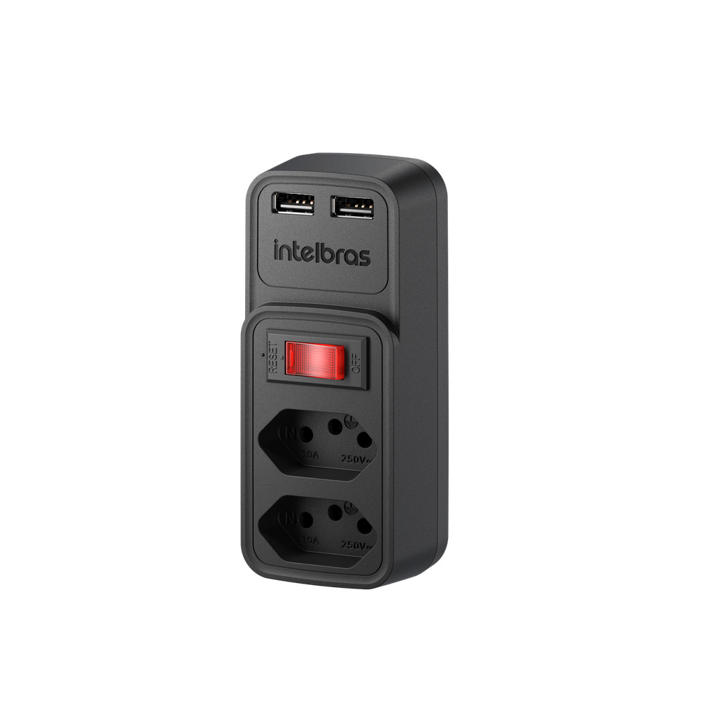 Tomada USB Intelbras EAC 202 Preto em Oferta na Shopee