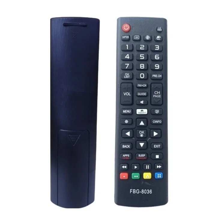 Controle Remoto Universal FBG-8036 para Smart TVs LG e Samsung Compatível com Modelos LED, LCD e 3D, Botão Futebol, Inf