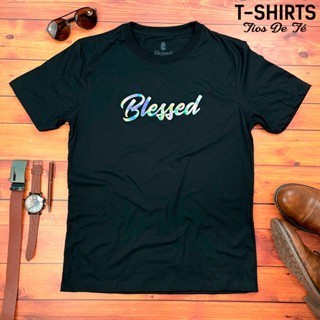 Camiseta infantil 2 ao 16anos  Blessed Holográfico Gospel Cristã Evangélica Algodão Premium Confortável Fé envio rapido