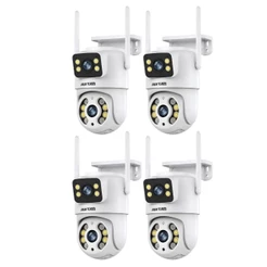 Kit 4 Câmera de Segurança Wi-fi Branco Dome de Dupla Lente com Sensor de Movimento - com App ICSEE